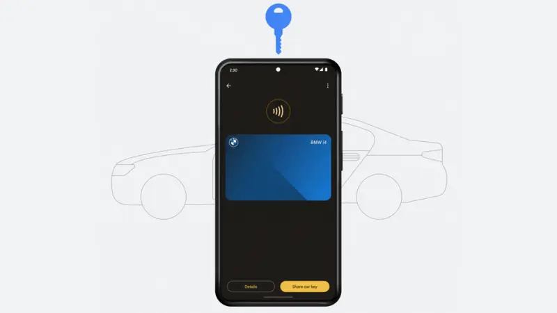 Обновление Android позволяет обмениваться цифровыми ключами от машины
