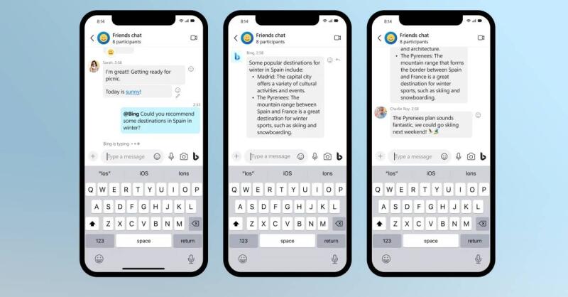 Microsoft добавляет своего чат-бота Bing AI в мобильные приложения и Skype
