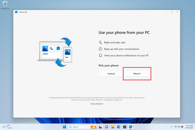 Windows 11 наконец-то позволит пользователям iPhone отправлять текстовые сообщения и звонить с ПК